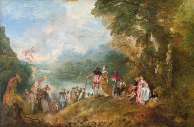 Pilgerfahrt nach Kythera, sogenannte Die Einschiffung nach Kythera von Jean Antoine Watteau